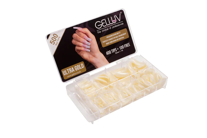 Gelluv ULTRA GOLD NAIL TIPS- PACK OF 500