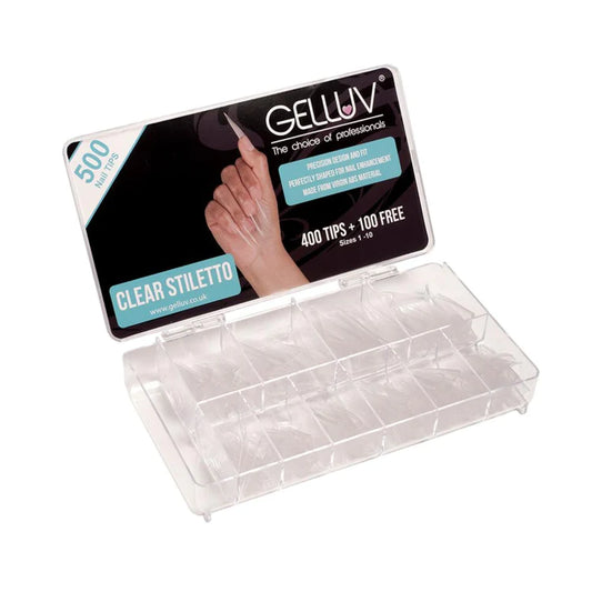 Gelluv Clear Stiletto Tips 500 Pack